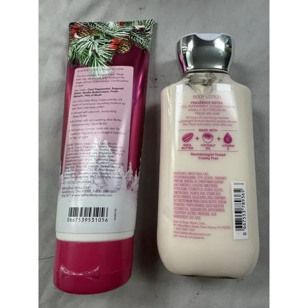 Bath & Body Works Twisted Peppermint Lotion & Body Cream Set New Lot of 2